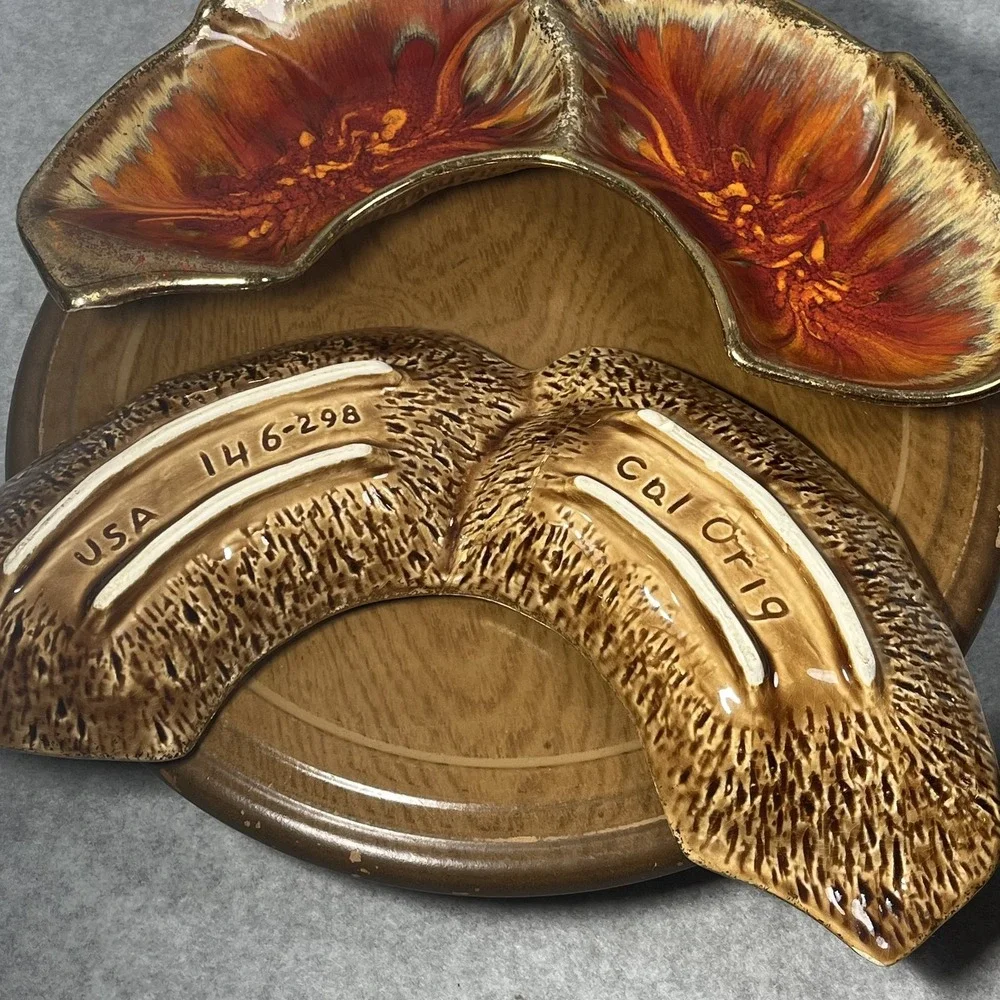 Vtg‎ California Originals Lazy Susan Chip Dip Set USA 146-298 5pc Serving READ